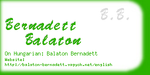 bernadett balaton business card